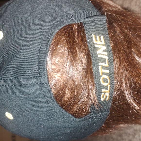 Slotline Embroidered Golf Black Gold Adjustable Hat Cap - Picture 6 of 10